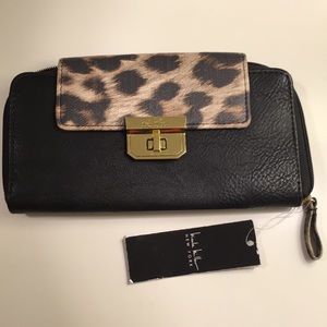 Nicole Miller New York Leopard Black Wallet